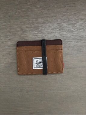 Herschel Supply Co. Brown and Dark Brown Canvas Card Holder with Strap